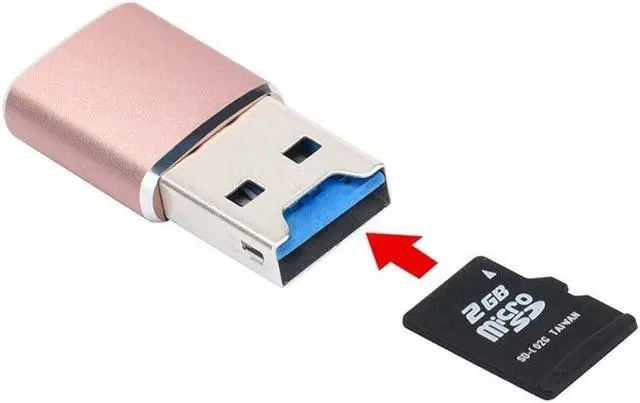Alt view image 3 of 4 - XINGLAI Mini Card Reader Adapter USB 3.0 Card Reader/Micro SD/SDXC Aluminum TF Card Reader for USB External Computer Accessories (Color : BK)