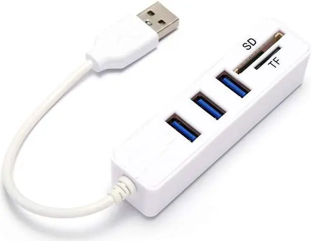 Main image of Type C HUB Card Reader 2 in 1 Type-C OTG USB 2.0 Hub Splitter Combo 3-Port SD/TF Card Reader USB 2.0 Hub Splitter 2.0 Multi USB (Color : White)