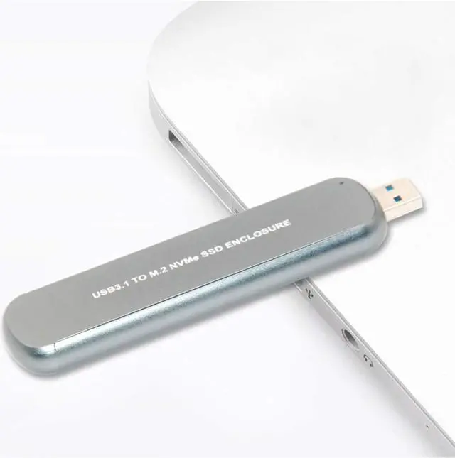 Alt view image 2 of 7 - M2 SSD Case Enclosure USB 3.1 to PCI-E M.2 SSD Hard Disk Case Box External Hard Drive Case for NVME 2242/2260/2280 M.2 SSD (Silver)