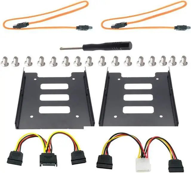 Main image of 2Pack SSD Mounting Bracket 2.5 to 3.5 Adapter with SATA Cable and Power Splitter Cable,DIY 2.5" to 3.5" Internal SSD/HDD Mounting Kit (Yellow)