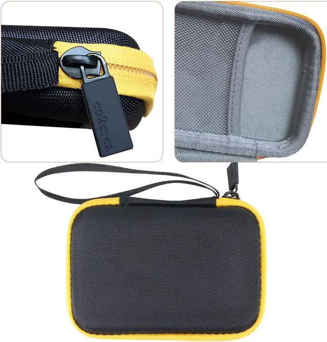 Alt view image 4 of 6 - co2crea Hard Travel Case Replacement for WD My Passport Go Cobalt SSD 500G / 1TB Portable External Storage (Black Case + Amber Zipper)