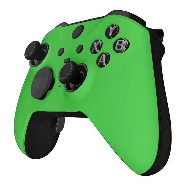 Alt view image 6 of 7 - Green Soft Touch Grip Faceplate Cover, Front Housing Shell Case Replacement Kit for Xbox One Elite Series 2, Xbox Elite 2 Core Controller Model 1797 - Controller NOT Included @