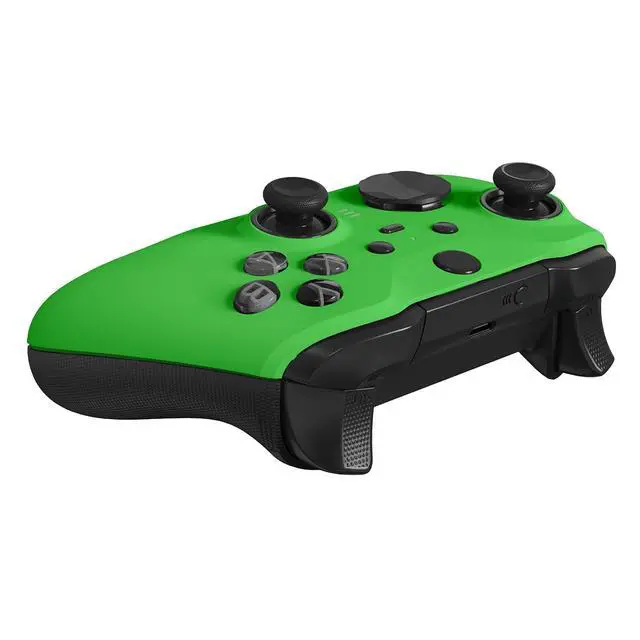 Alt view image 7 of 7 - Green Soft Touch Grip Faceplate Cover, Front Housing Shell Case Replacement Kit for Xbox One Elite Series 2, Xbox Elite 2 Core Controller Model 1797 - Controller NOT Included @