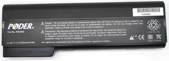 Alt view image 2 of 3 - New Poder® OEM quality 9 Cell 97 WHr Battery For HP 6360 8470 8460 6560 8560 8570