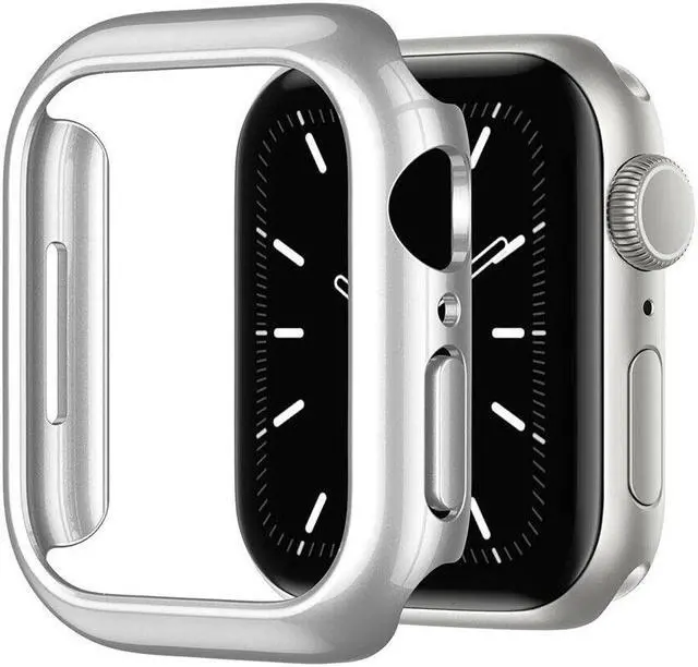 Main image of IC ICLVOER For Apple Watch Series 7 41/45MM PC Protector Hard Bumper Shockproof Case Cover 41mm Silver