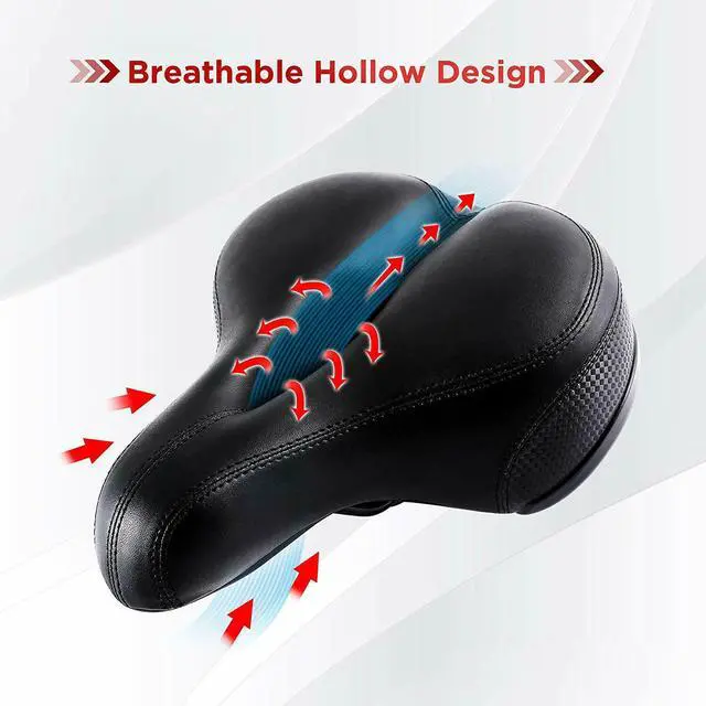 Alt view image 3 of 7 - IC ICLOVER Comfort Wide Big Bum Soft Gel Cruiser Bike Saddle Bicycle Seat Air Cushion Pad