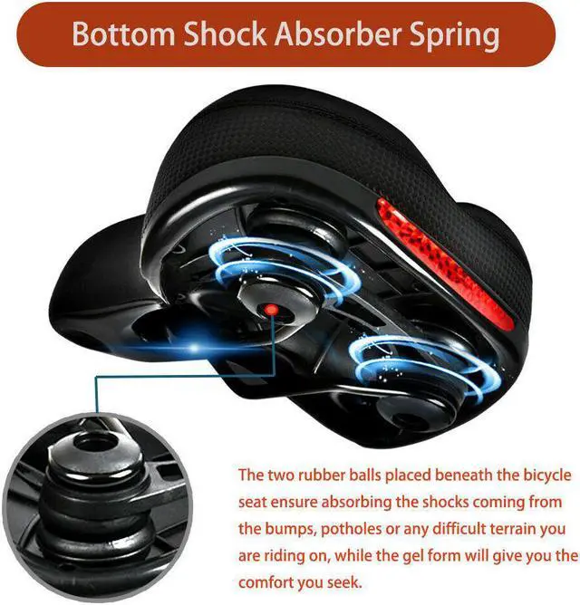 Alt view image 5 of 7 - IC ICLOVER Comfort Wide Big Bum Soft Gel Cruiser Bike Saddle Bicycle Seat Air Cushion Pad