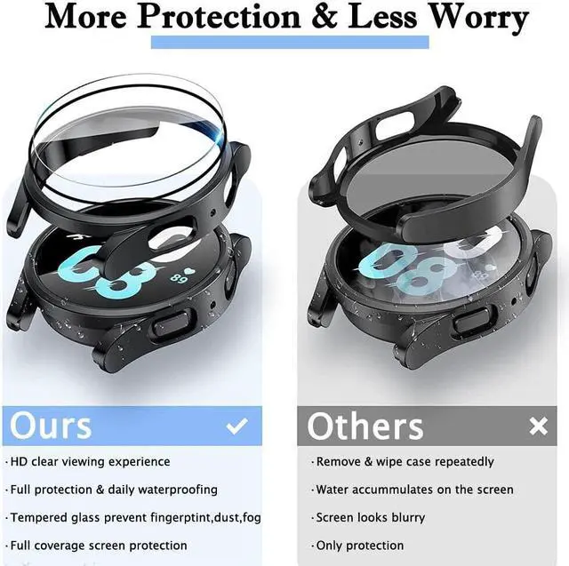 Alt view image 2 of 7 - For Samsung Galaxy Watch 5 4 40mm 44mm Snap On Full Case Cover Screen Protector