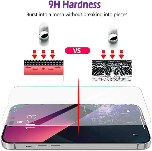 Alt view image 3 of 7 - For iPhone 14 PLUS Case Crystal Clear Cover+Tempered Glass Screen Protector