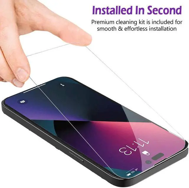Alt view image 6 of 7 - For iPhone 14 PLUS Case Crystal Clear Cover+Tempered Glass Screen Protector