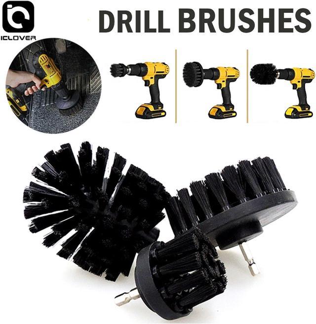 3Pcs Car Wash Brush Drill Power Auto Scrubber Carpet Tile Grout Cleaning  Tools 