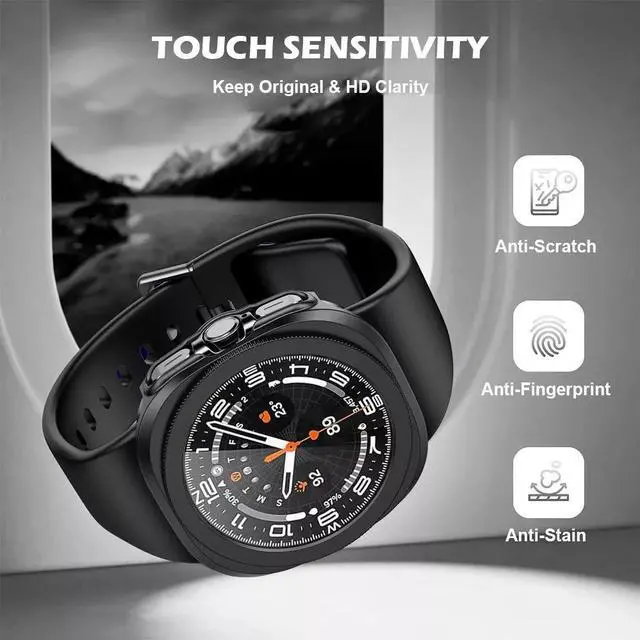 Alt view image 6 of 7 - Screen Protector Case for Samsung Galaxy Watch 7 Ultra 47mm, Full Protection Anti Scratch Clear