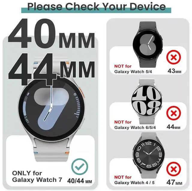 Alt view image 3 of 7 - Screen Protector Case for Samsung Galaxy Watch 7 40/44mm, Tempered Glass, Full Protection Anti Scratch 40 mm Clear