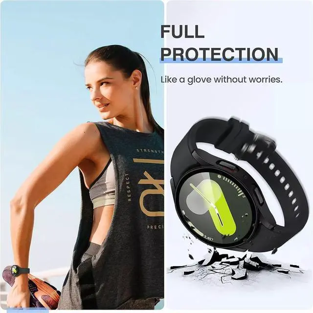 Alt view image 4 of 7 - Screen Protector Case for Samsung Galaxy Watch 7 40/44mm, Tempered Glass, Full Protection Anti Scratch 40 mm Clear