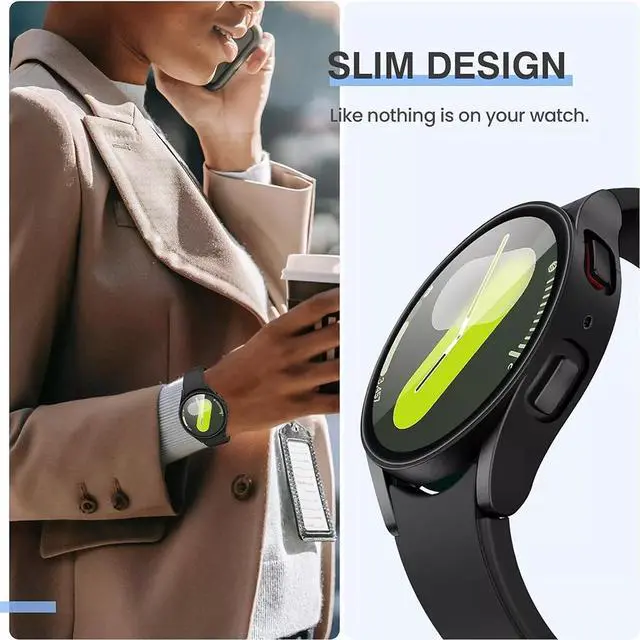 Alt view image 5 of 7 - Screen Protector Case for Samsung Galaxy Watch 7 40/44mm, Tempered Glass, Full Protection Anti Scratch 40 mm Clear