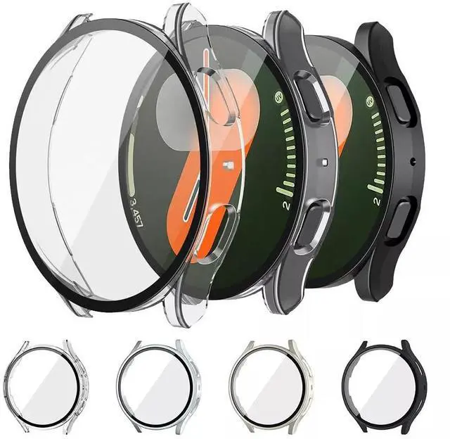 Main image of Screen Protector Case for Samsung Galaxy Watch 7 40/44mm, Tempered Glass, Full Protection Anti Scratch 40 mm Clear