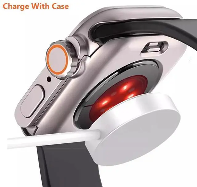 Alt view image 6 of 7 - Ultra Look Full Cover Case, Screen Protector for Apple Watch Series 9/8/7 45mm, Series SE2/SE/6/5/4 44mm, Tempered Glass, Perfect Protection Anti Scratch 45mm