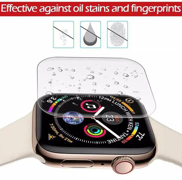 Alt view image 6 of 7 - Full Screen Protector for Apple Watch Series 4/5/6, Apple Watch SE, 40mm/44mm, 3D Edge Tempered Glass 44 mm (apple watch series 6) Clear