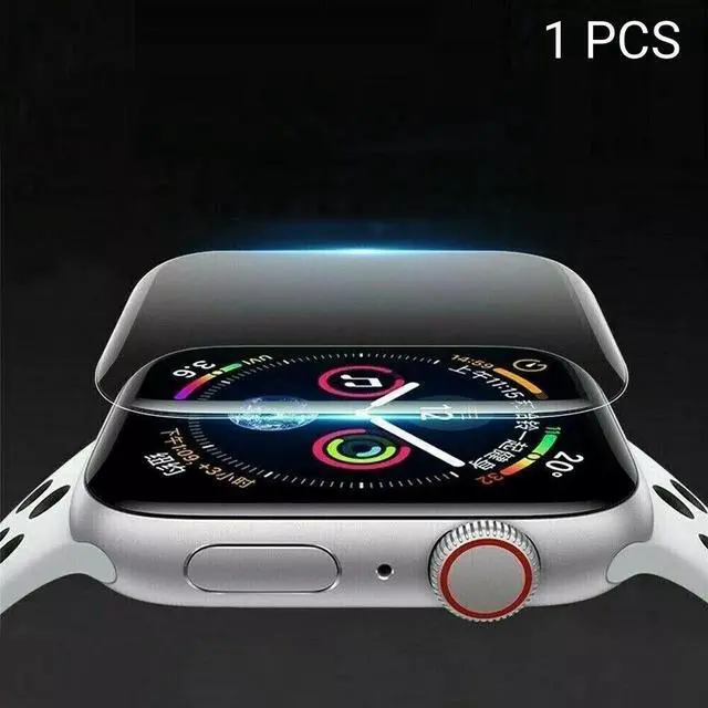 Alt view image 2 of 7 - Full Screen Protector for Apple Watch Series 4/5/6, Apple Watch SE, 40mm/44mm, 3D Edge Tempered Glass 44 mm (apple watch series 6) Clear