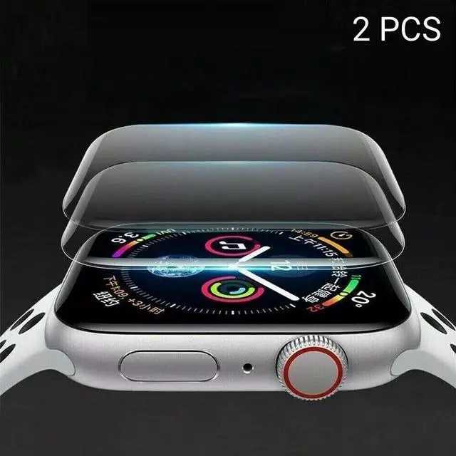 Alt view image 2 of 7 - Full Screen Protector for Apple Watch Series 4/5/6, Apple Watch SE, 40mm/44mm, 3D Edge Tempered Glass 44 mm (2 Pieces for apple watch se) Clear