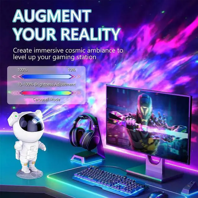 Alt view image 4 of 7 - Astronaut Galaxy Projector, Starry Night Light for Room, Color Changing, Remote Control, Decorative Gift for Kids, Teens & Space Enthusiasts