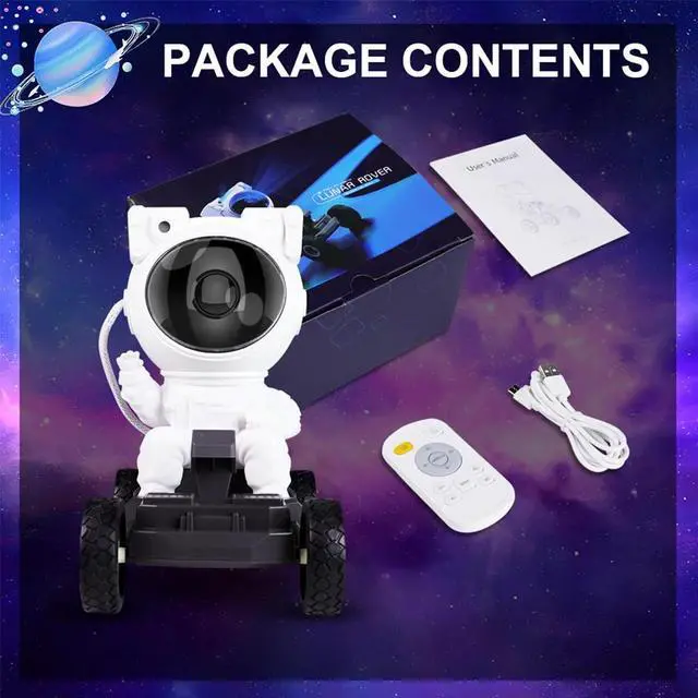 Alt view image 2 of 7 - Astronaut on Car Galaxy Projector, Starry Night Light for Room, Color Changing, Remote Control, Decorative Gift for Space Enthusiasts