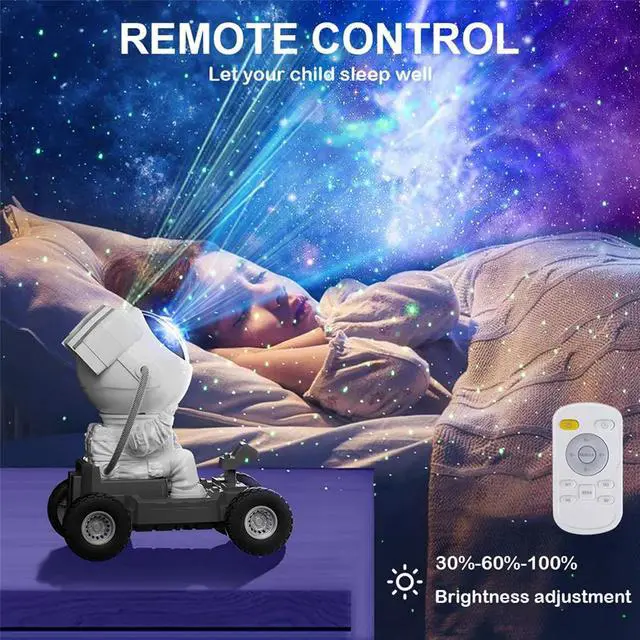 Alt view image 4 of 7 - Astronaut on Car Galaxy Projector, Starry Night Light for Room, Color Changing, Remote Control, Decorative Gift for Space Enthusiasts