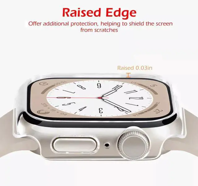 Alt view image 4 of 7 - Protective Case for Apple Watch Series 10 42mm/46mm, Raised-Edge & Open Design, Hard PC Bumper 42 mm Clear