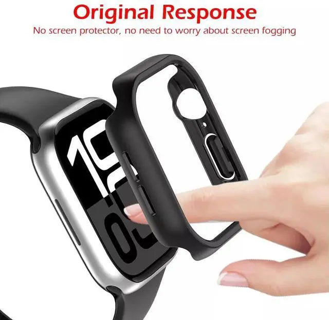 Alt view image 5 of 7 - Protective Case for Apple Watch Series 10 42mm/46mm, Raised-Edge & Open Design, Hard PC Bumper 42 mm Clear