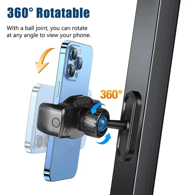 Alt view image 5 of 6 - 360° Magnetic Phone Holder for Gym, Portable Phone Mount with Strong Magnets Attach to Metal Surface, Gym Accessories for Men Women, Fit 4.7"-7" Smartphones Apple Galaxy