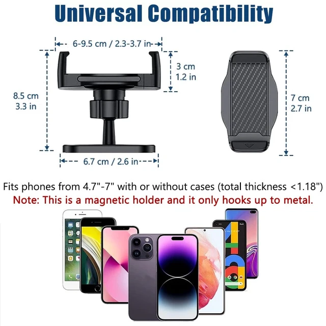 Alt view image 2 of 6 - 360° Magnetic Phone Holder for Gym, Portable Phone Mount with Strong Magnets Attach to Metal Surface, Gym Accessories for Men Women, Fit 4.7"-7" Smartphones Apple Galaxy