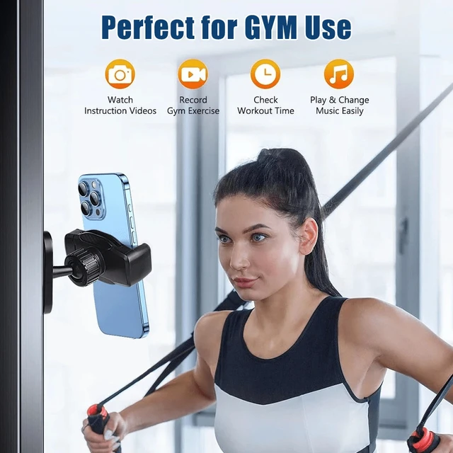 Alt view image 4 of 6 - 360° Magnetic Phone Holder for Gym, Portable Phone Mount with Strong Magnets Attach to Metal Surface, Gym Accessories for Men Women, Fit 4.7"-7" Smartphones Apple Galaxy