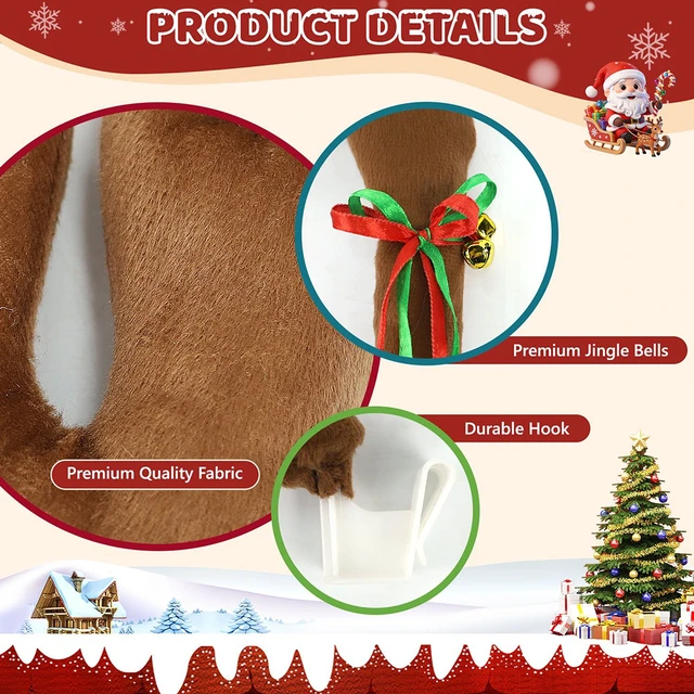 Alt view image 6 of 7 - Car Reindeer Antlers & Nose & Tail, Christmas Reindeer Antlers Decorations Set for Car Windows & Grill for Any Vehicle