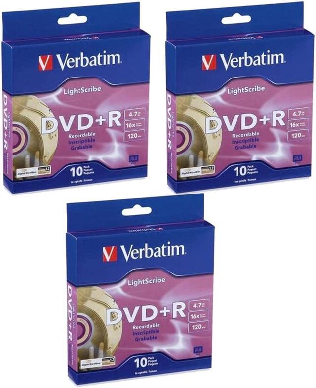 Bekræftelse Tøm skraldespanden Periodisk Verbatim LightScribe DVD+R 16X Recordable Blank Disc Printable Media  4.7GB/120min (95116) - 30 Pack CD / DVD / Blu-Ray Media - Newegg.com