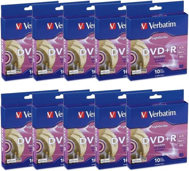 Socialist vejr Caroline Verbatim LightScribe DVD+R 16X Recordable Blank Disc Printable Media  4.7GB/120min (95116) - 100 Pack - Newegg.com