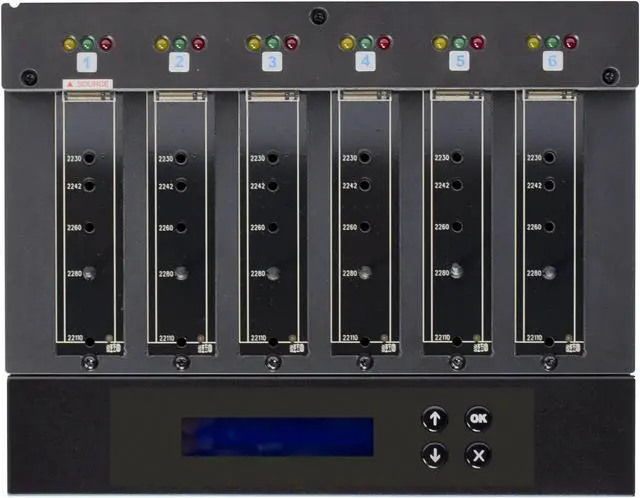Alt view image 5 of 7 - Systor 1 to 5 SATA & M.2 NVMe Duplicator - 9GB/Min - Standalone Copier & Eraser/Sanitizer for Multiple PCIe M2 Drives (SYSNVME-M2205)