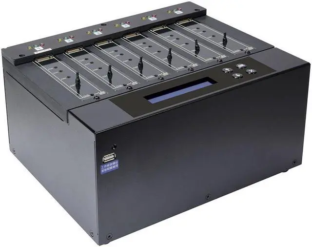 Alt view image 6 of 7 - Systor 1 to 5 SATA & M.2 NVMe Duplicator - 9GB/Min - Standalone Copier & Eraser/Sanitizer for Multiple PCIe M2 Drives (SYSNVME-M2205)