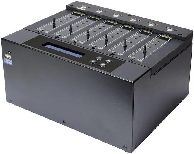 Alt view image 7 of 7 - Systor 1 to 5 SATA & M.2 NVMe Duplicator - 9GB/Min - Standalone Copier & Eraser/Sanitizer for Multiple PCIe M2 Drives (SYSNVME-M2205)