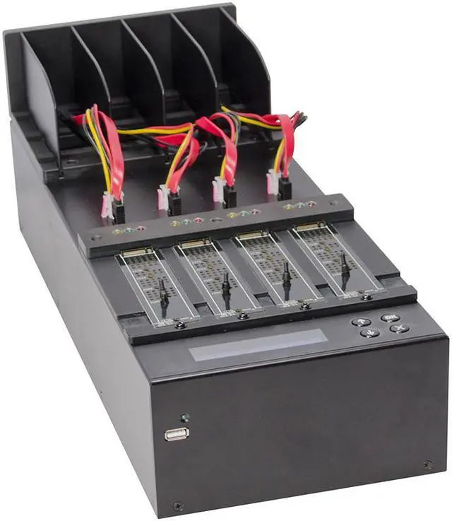 Alt view image 5 of 6 - Systor 1 to 3 SATA & M.2 NVMe Duplicator - 9GB/Min - Standalone Copier & Eraser/Sanitizer for Multiple PCIe M2, 2.5/3.5 Inch HDD Hard Disk & SSD Solid State Drives (SYSNVME-XW203)