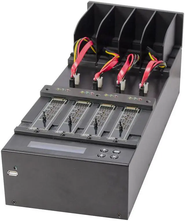 Alt view image 6 of 6 - Systor 1 to 3 SATA & M.2 NVMe Duplicator - 9GB/Min - Standalone Copier & Eraser/Sanitizer for Multiple PCIe M2, 2.5/3.5 Inch HDD Hard Disk & SSD Solid State Drives (SYSNVME-XW203)