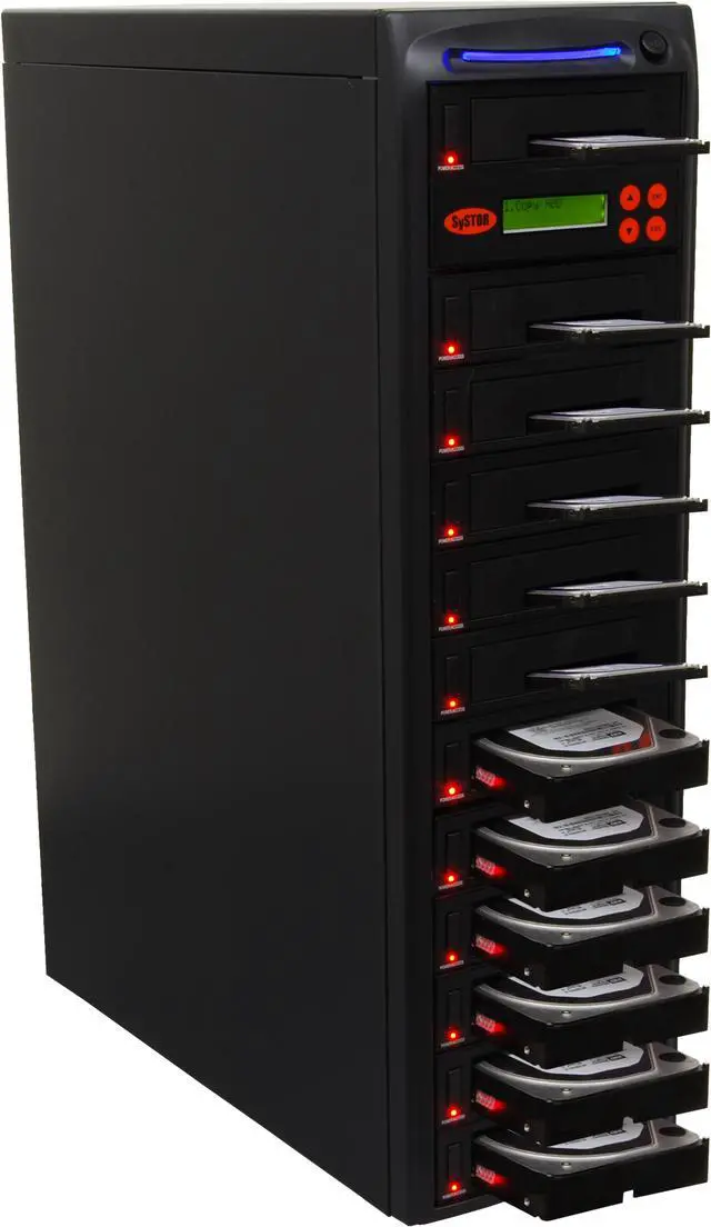 Main image of Systor 1 to 11 SATA 150MB/S HDD SSD Hard Drive Duplicator/Sanitizer - Copy & Erase 2.5 & 3.5 inch Hard Disk Drives & Solid State Drives (SYS2011HS-DP) - Dual Port Hot Swap