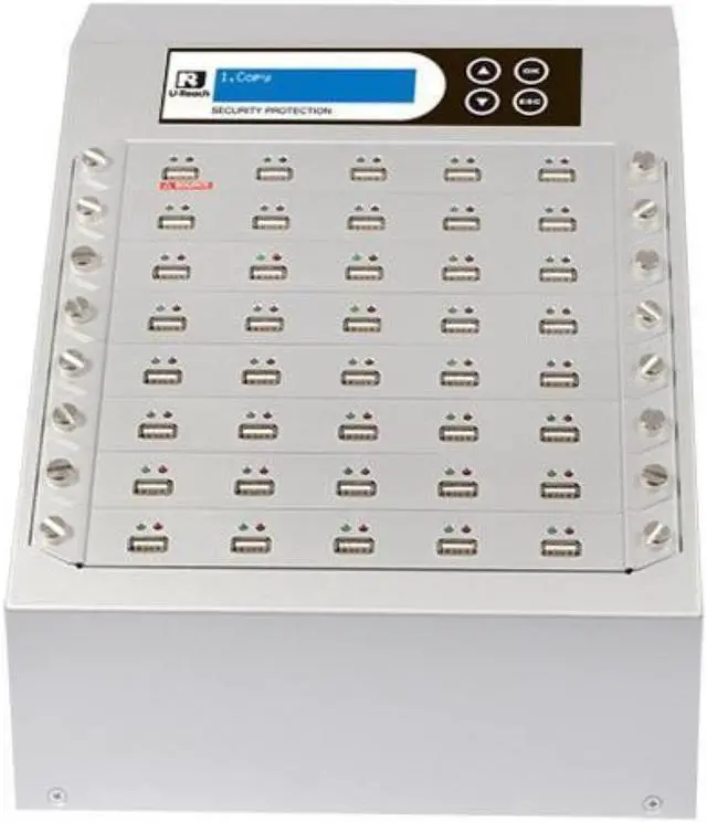 Main image of Ureach 1:39 USB Duplicator 2GB/Min - Standalone Flash Drive Copier/Eraser - Clones Thumb Drives Up To 33MB/Sec - Intelligent 9 Silver Series (UB940S)