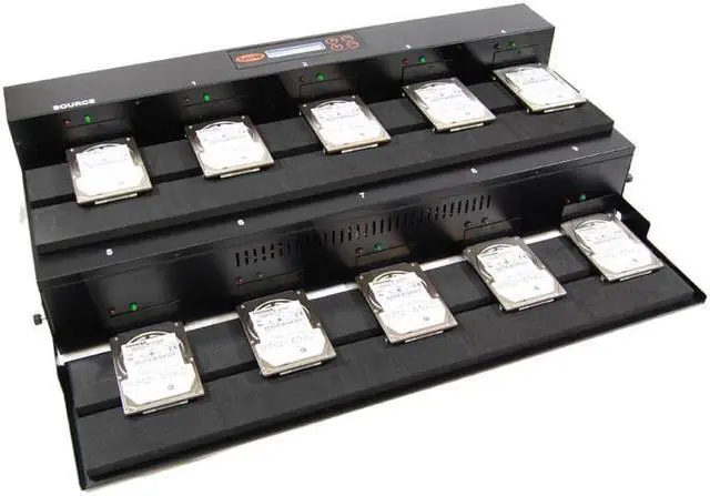 Alt view image 2 of 4 - Systor 1:9 Flatbed SATA Hard Drive Duplicator & Sanitizer - 18GB/Min - Copy & Erase 2.5 SDD Solid State & 3.5 HDD Disks 300MB/Sec (SYS09-SSD-SATA2)