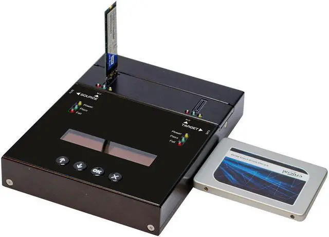 Alt view image 7 of 7 - Systor 1 to 1 SATA & M.2 NVMe Duplicator - 24GB/Min - Portable Standalone Copier & Eraser/Sanitizer for Multiple PCIe M2, 2.5/3.5 Inch HDD Hard Disk & SSD Solid State Drives (SYSNVME-SF401)