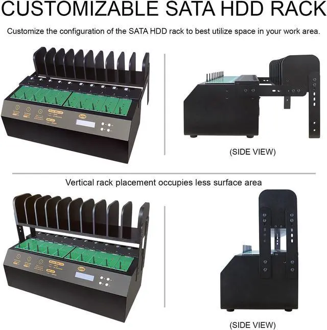 Alt view image 4 of 7 - Systor 1 to 9 M.2 NVMe/SATA Duplicator - 18GB/Min - Standalone Copier & Eraser/Sanitizer for Multiple PCIe M2, 2.5/3.5 Inch HDD Hard Disk & SSD Solid State Drives (SYSNVME-YL03PRO09)
