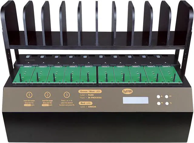Main image of Systor 1 to 9 M.2 NVMe/SATA Duplicator - 18GB/Min - Standalone Copier & Eraser/Sanitizer for Multiple PCIe M2, 2.5/3.5 Inch HDD Hard Disk & SSD Solid State Drives (SYSNVME-YL03PRO09)