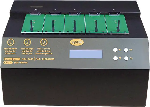 Main image of Systor 1 to 4 M.2 NVMe/SATA Duplicator - 18GB/Min - Standalone Copier & Eraser/Sanitizer for Multiple PCIe M2 Drives (SYSNVME-YL03REG04)