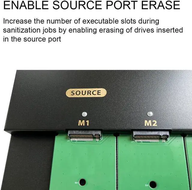 Alt view image 5 of 7 - Systor 1 to 9 M.2 NVMe/SATA Duplicator - 36GB/Min - Standalone Copier & Eraser/Sanitizer for Multiple PCIe M2 Drives (SYSNVME-YL06REG09)