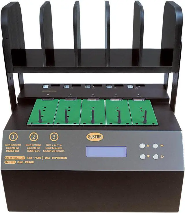 Main image of Systor 1 to 4 M.2 NVMe/SATA Duplicator - 18GB/Min - Standalone Copier & Eraser/Sanitizer for Multiple PCIe M2, 2.5/3.5 Inch HDD Hard Disk & SSD Solid State Drives (SYSNVME-YL03PRO04)