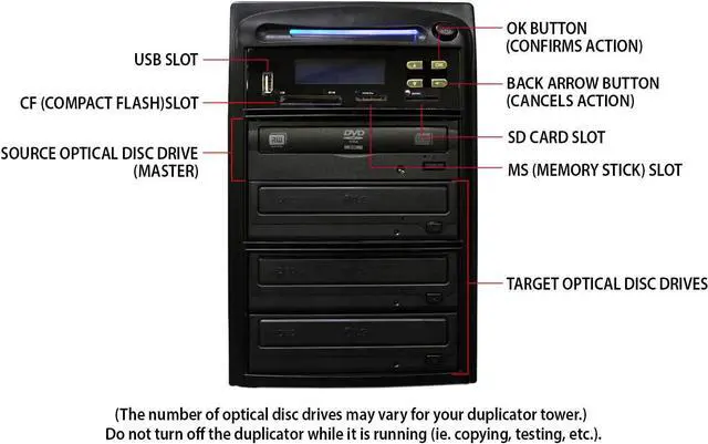 Alt view image 2 of 2 - Systor Multi Media Flash Backup Center + 1 to 9 SATA Blu-ray Duplicator - Back up Different Flash Memory Drives (USB/SD/CF/MS/MMC) to CD/DVD/BD/BD-R/BDXL (BD-MBC-9)